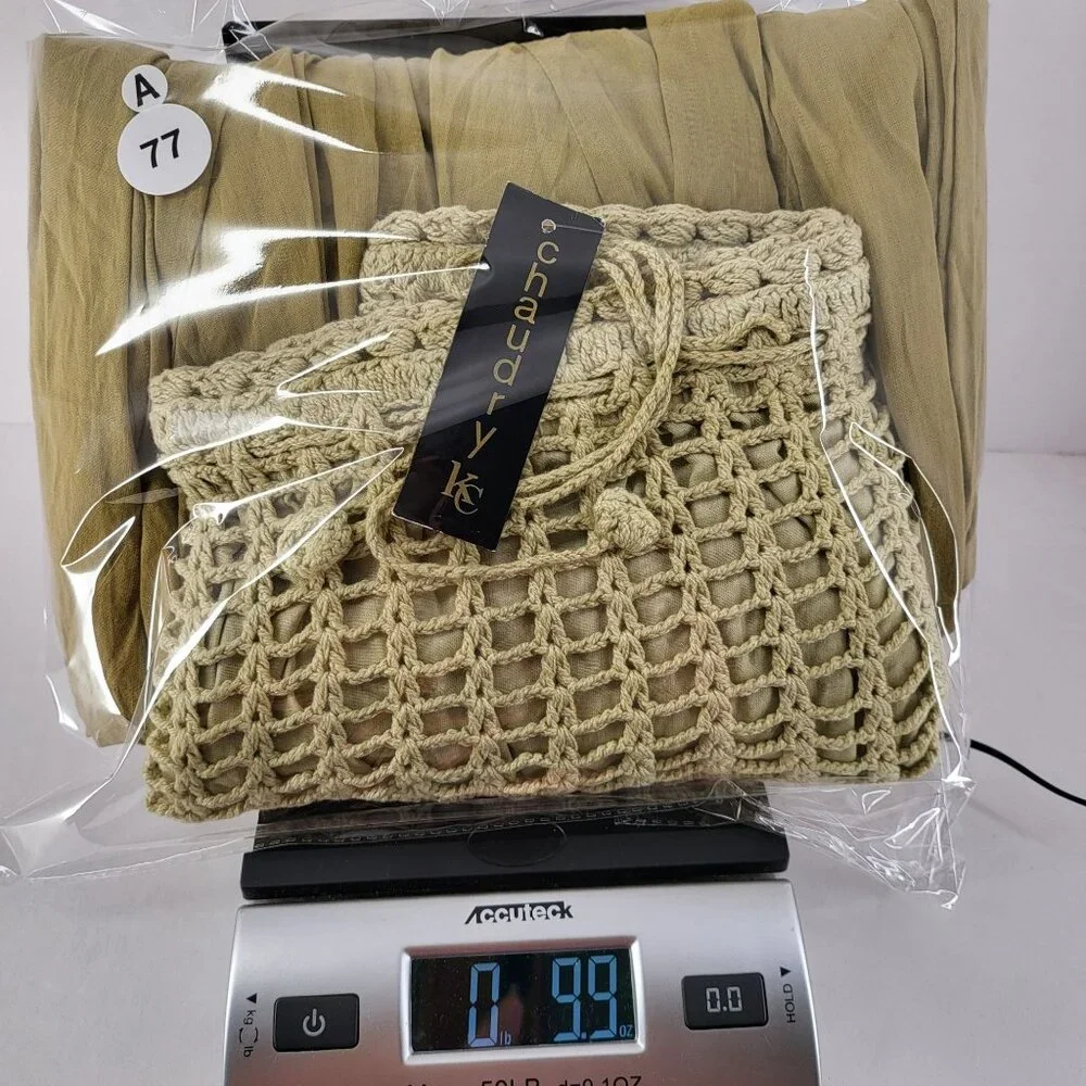 Chaudry KC Womens Bohemian Maxi Skirt Beige Cotton Blend Crochet Waist Size S - Picture 15 of 15